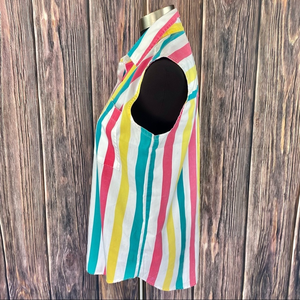 Vintage 90's Simply Basic Candy Stripe Button Down - image 3